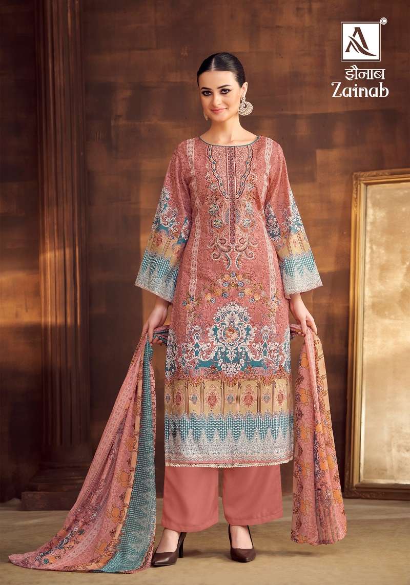 Alok Zainab Cambric Cotton Dress Material Wholesale catalog