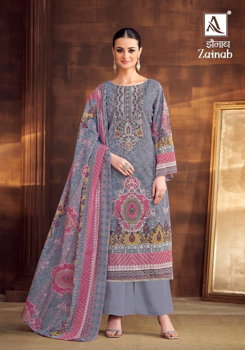 Alok Zainab Cambric Cotton Dress Material Wholesale catalog