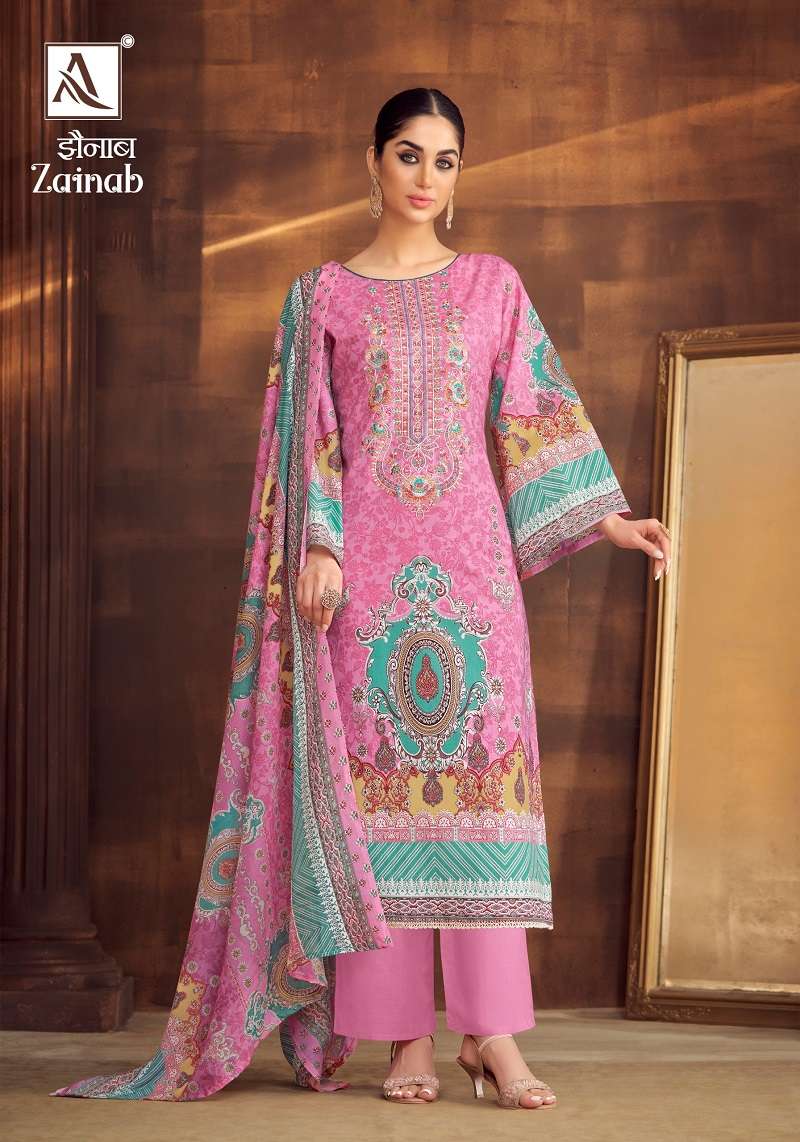 Alok Zainab Cambric Cotton Dress Material Wholesale catalog