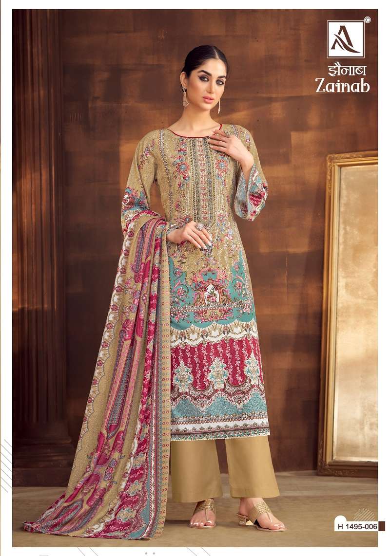 Alok Zainab Cambric Cotton Dress Material Wholesale catalog