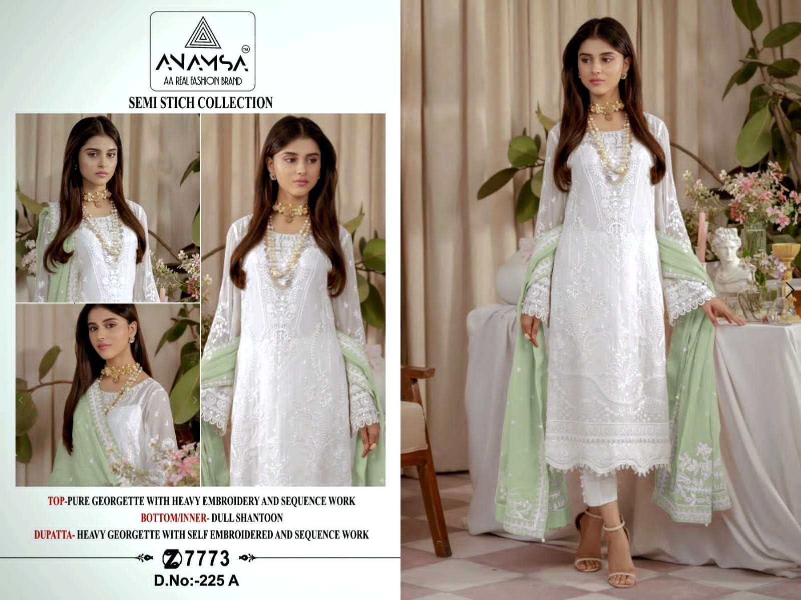 Anamsa 225 A To D Embroidered Salwar Kameez Wholesale catalog