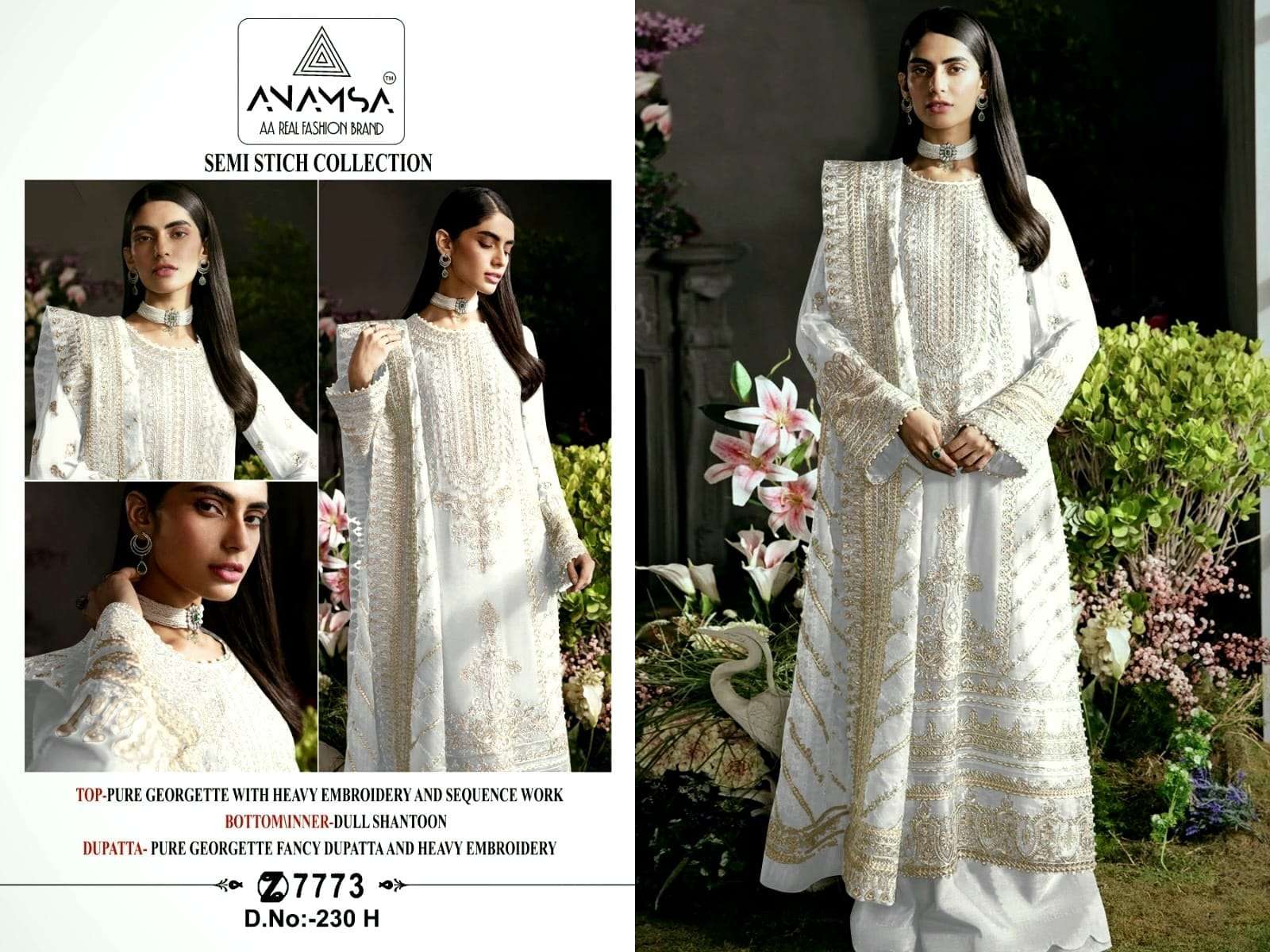 Anamsa 230 E To H Hit Colors Pakistani Suit Wholesale catalog
