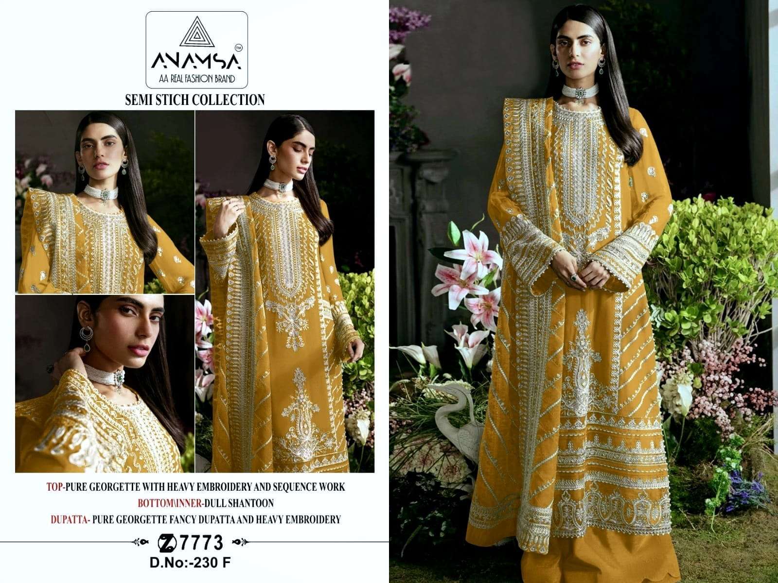 Anamsa 230 E To H Hit Colors Pakistani Suit Wholesale catalog