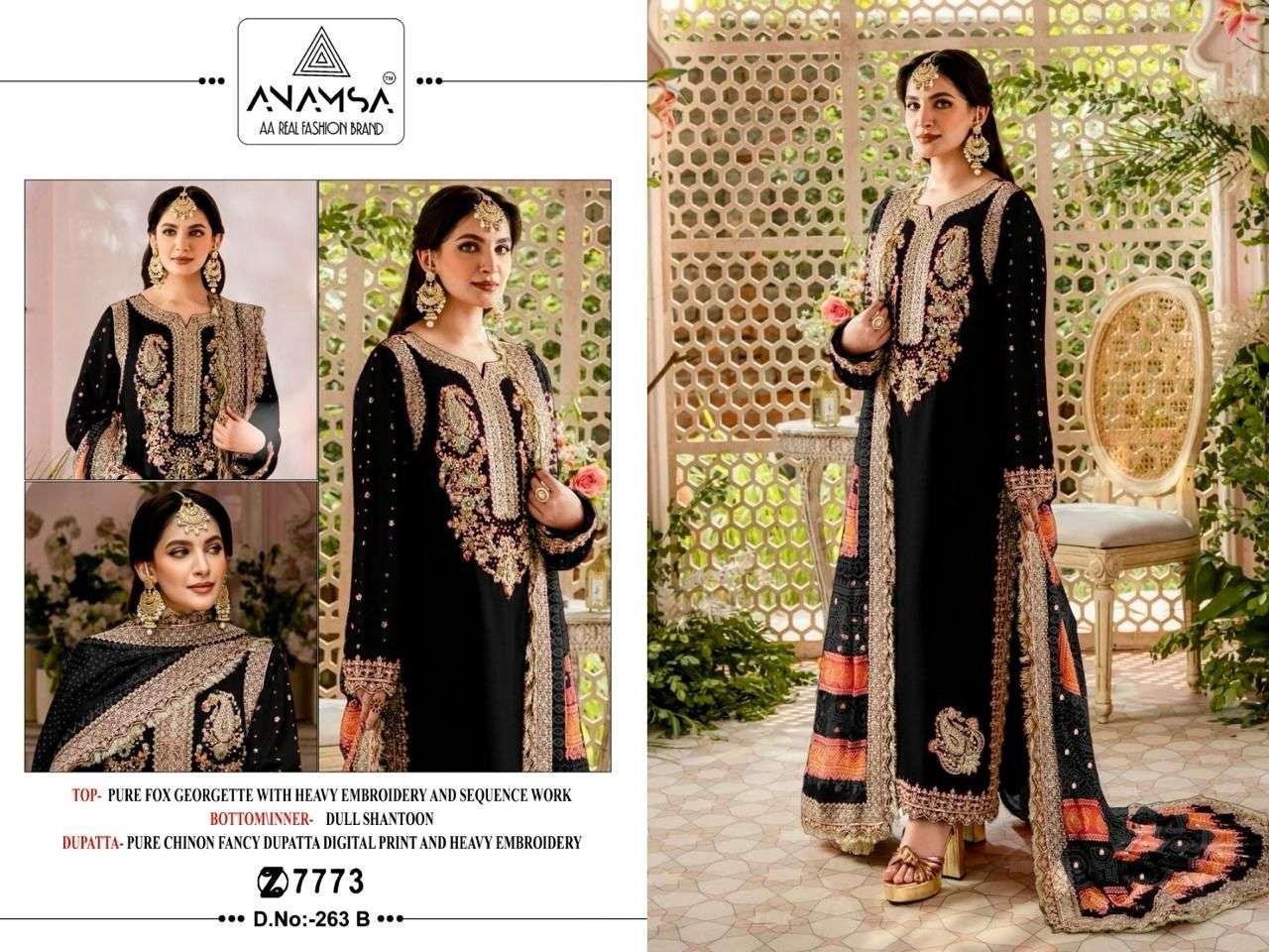 Anamsa 263 A To D Georgette Pakistani Suits Wholesale catalog 