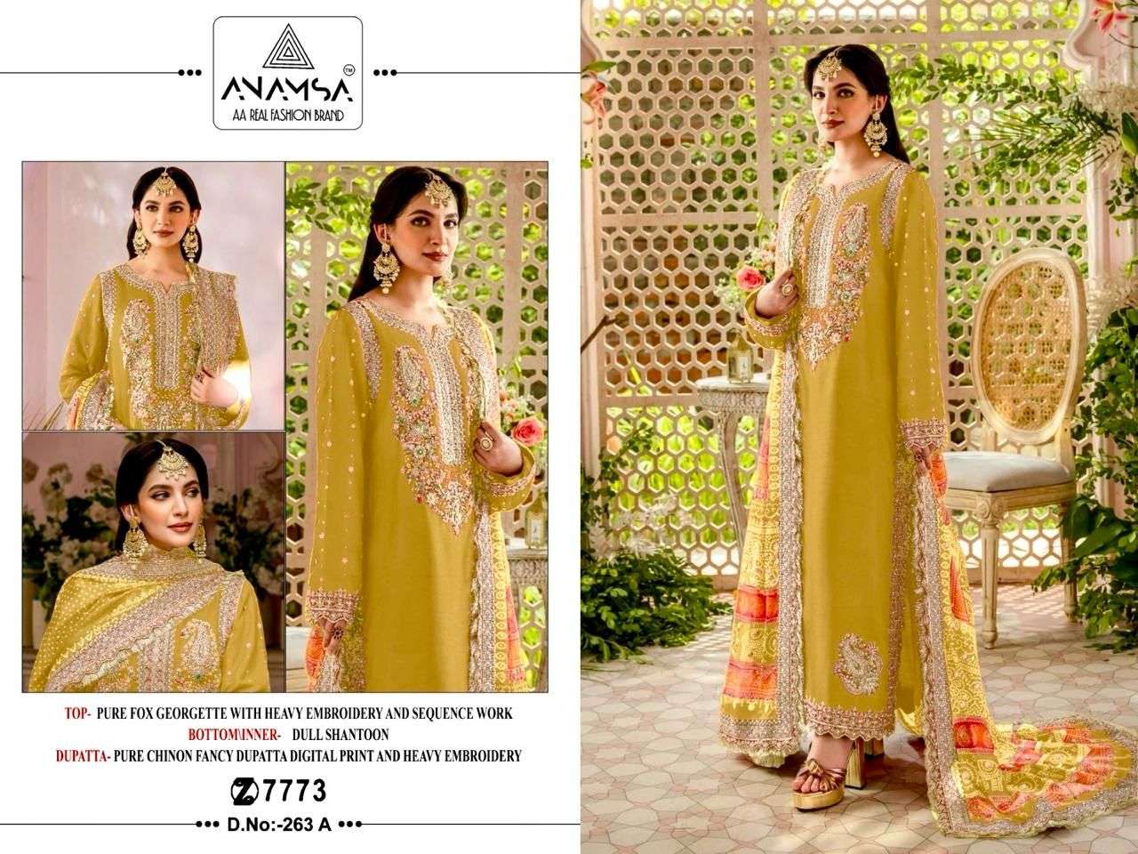 Anamsa 263 A To D Georgette Pakistani Suits Wholesale catalog 