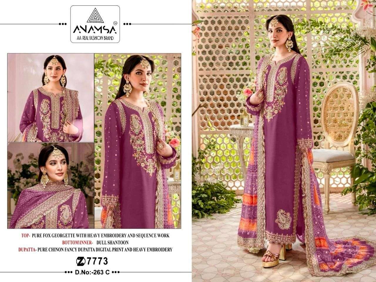 Anamsa 263 A To D Georgette Pakistani Suits Wholesale catalog 