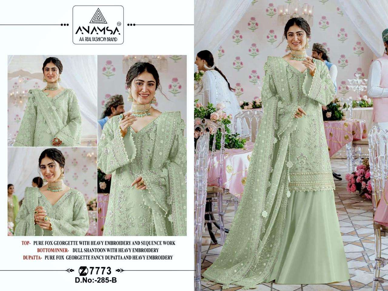 Anamsa 285 A To D Hit Design Pakistani Suit Wholesale catalog