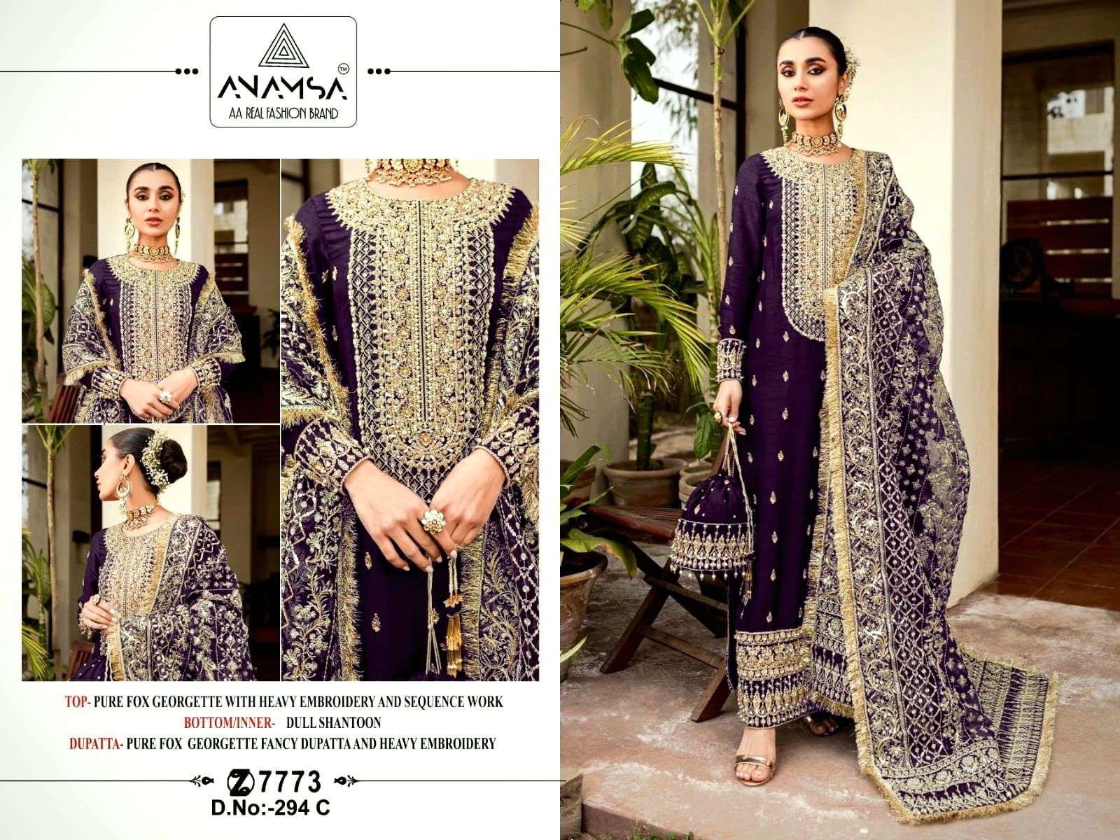 Anamsa 294 A To D Hits Georgette Salwar Kameez Wholesale catalog