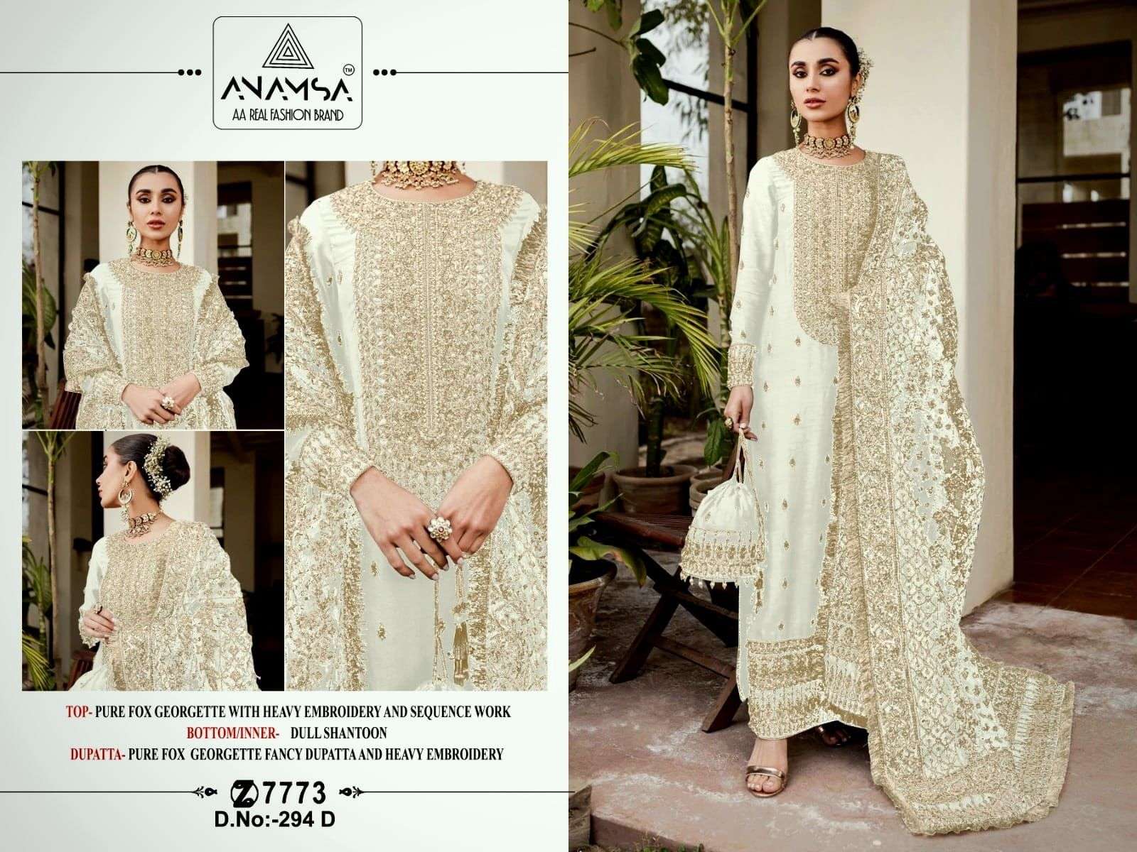 Anamsa 294 A To D Hits Georgette Salwar Kameez Wholesale catalog