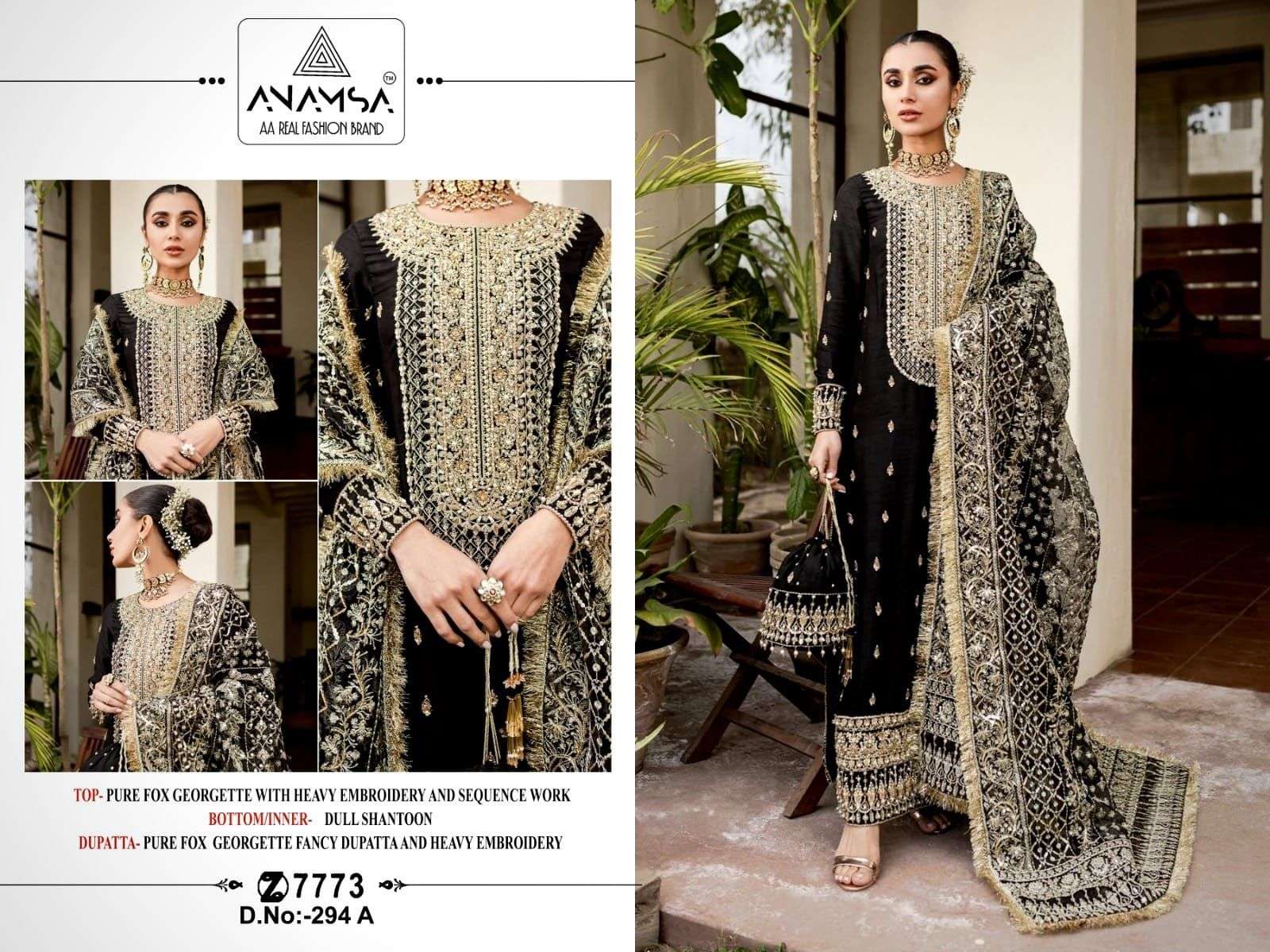 Anamsa 294 A To D Hits Georgette Salwar Kameez Wholesale catalog