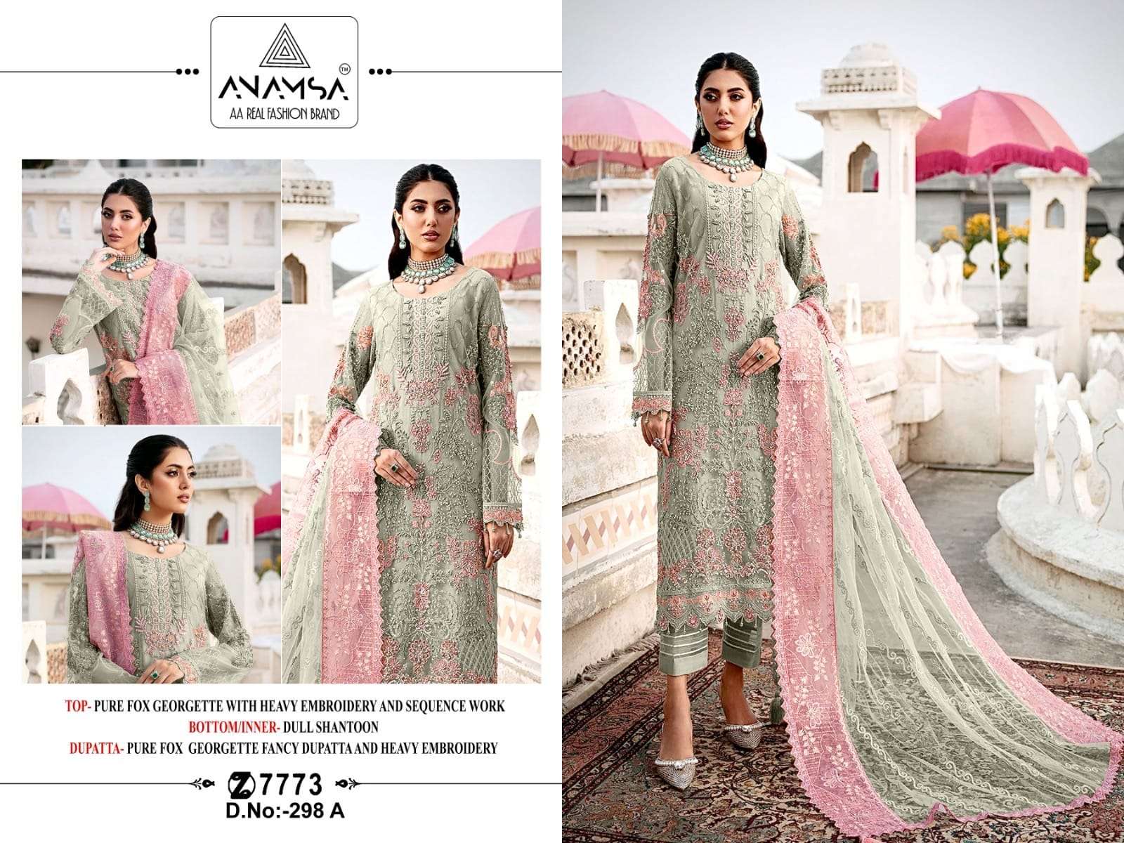 Anamsa 298 A To D Hits Georgette Salwar Kameez Wholesale catalog