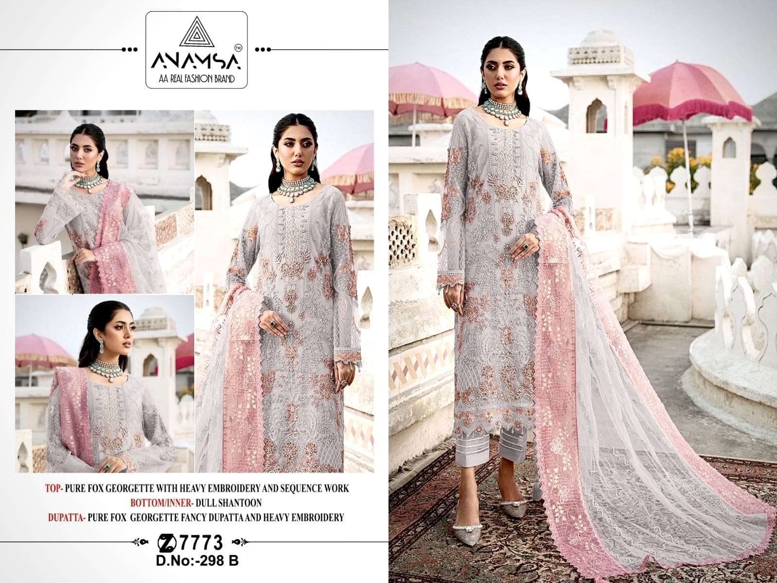 Anamsa 298 A To D Hits Georgette Salwar Kameez Wholesale catalog