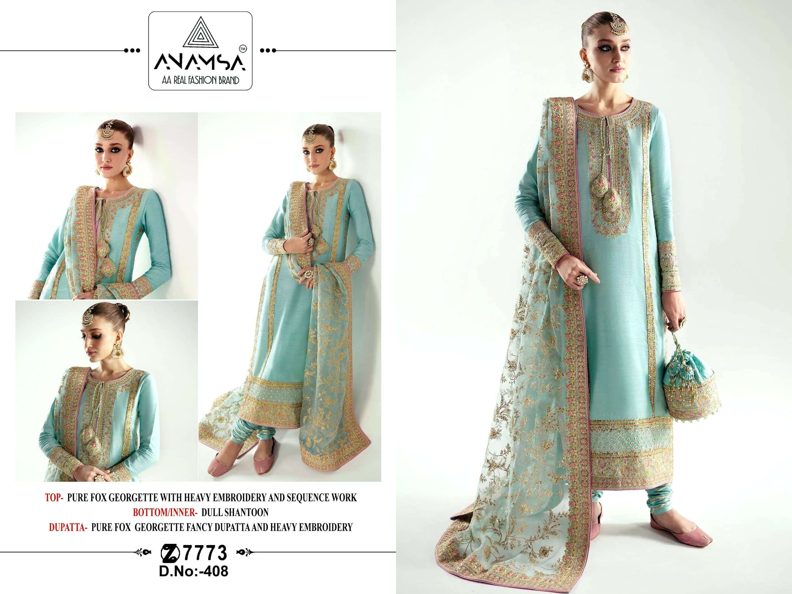 Anamsa 408 Georgette Salwar Kameez Wholesale catalog