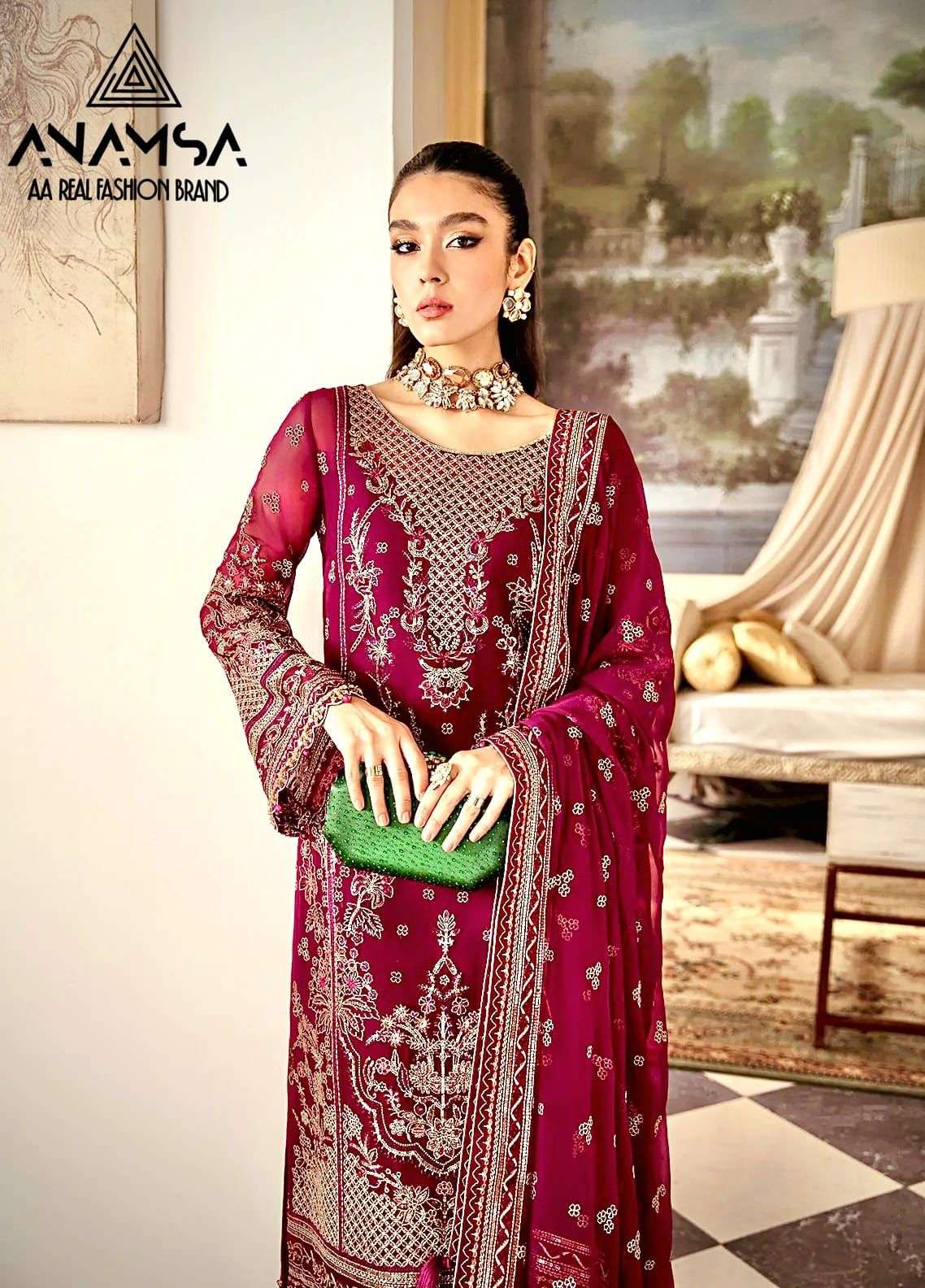 Anamsa 410 Georgette Pakistani Salwar Kameez Wholesale catalog