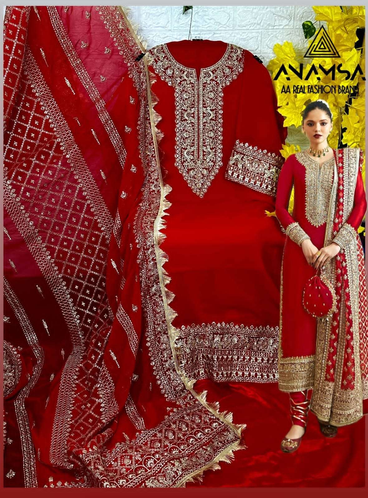 Anamsa 411 Fancy Salwar Suit Wholesale catalog