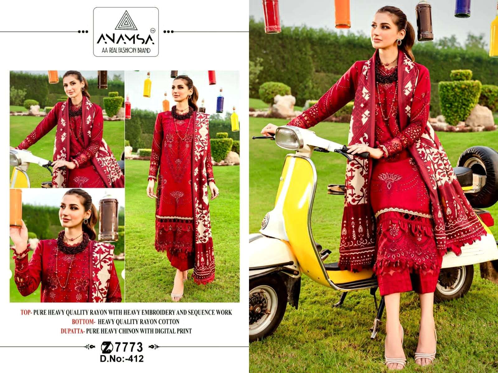 Anamsa 412 Sequence Work Salwar Kameez Wholesale catalog
