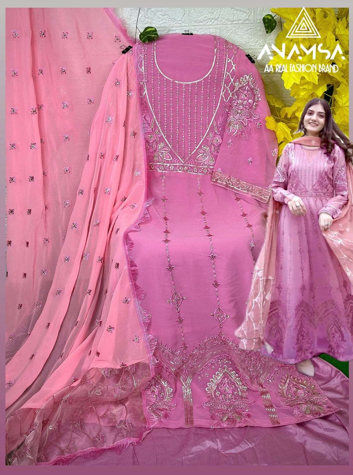 Anamsa 415 Georgette Sequence Work Salwar Suit Wholesale catalog