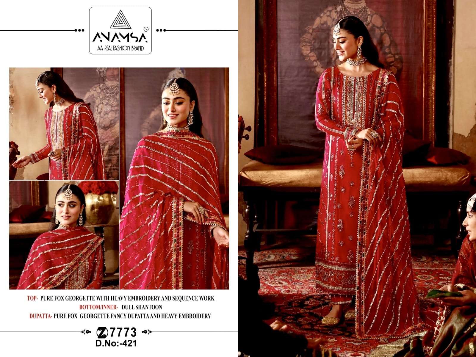 Anamsa 421 Georgette Salwar Kameez Wholesale catalog