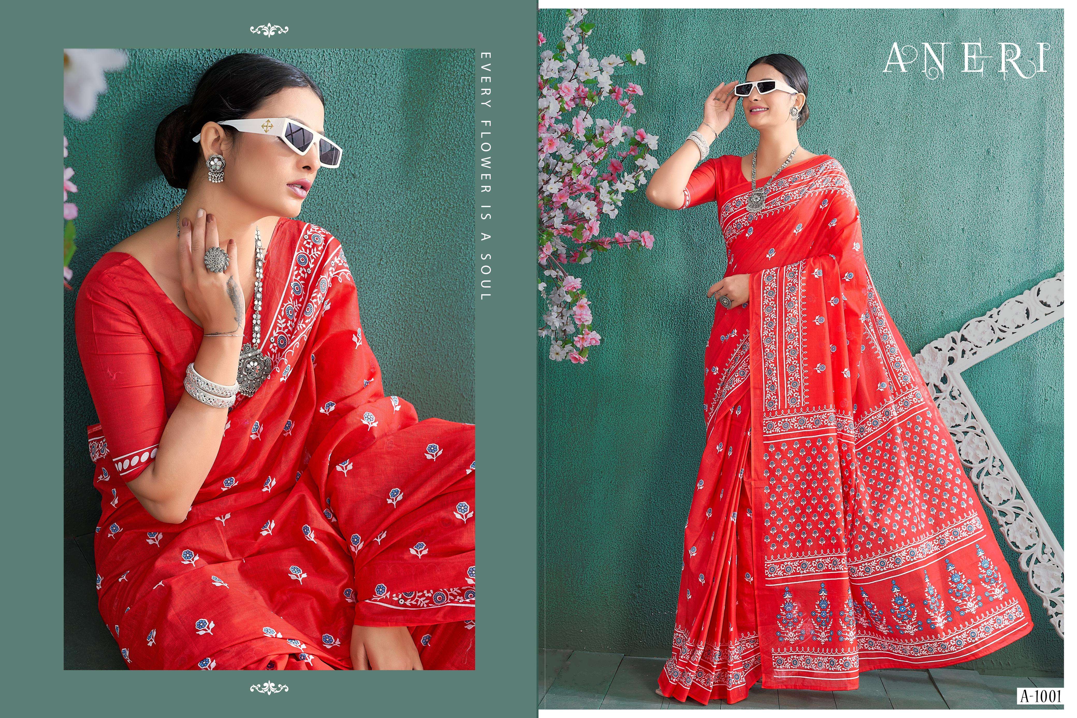 ANERI Soft Pure Cotton Saree Wholesale catalog