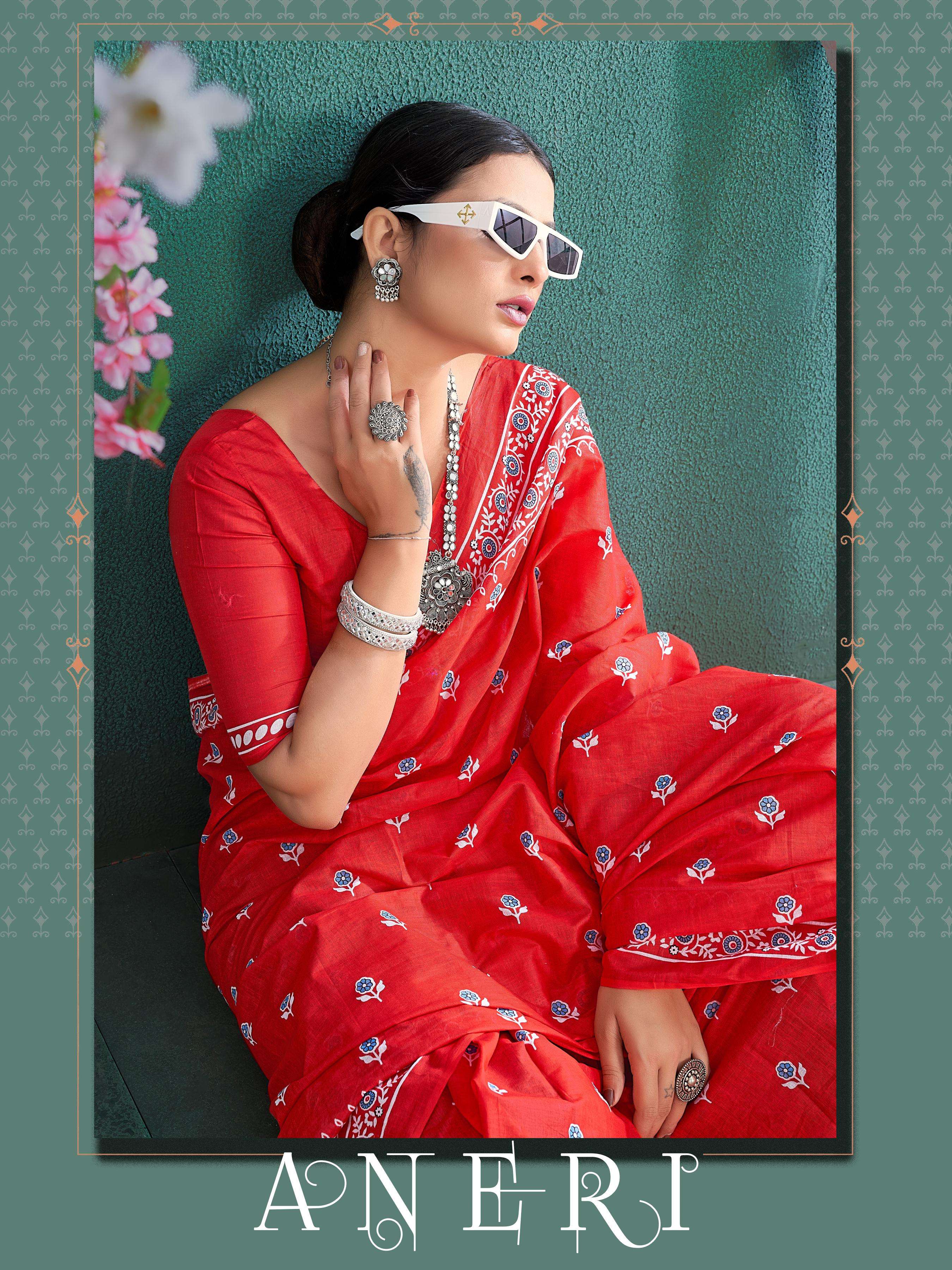 ANERI Soft Pure Cotton Saree Wholesale catalog