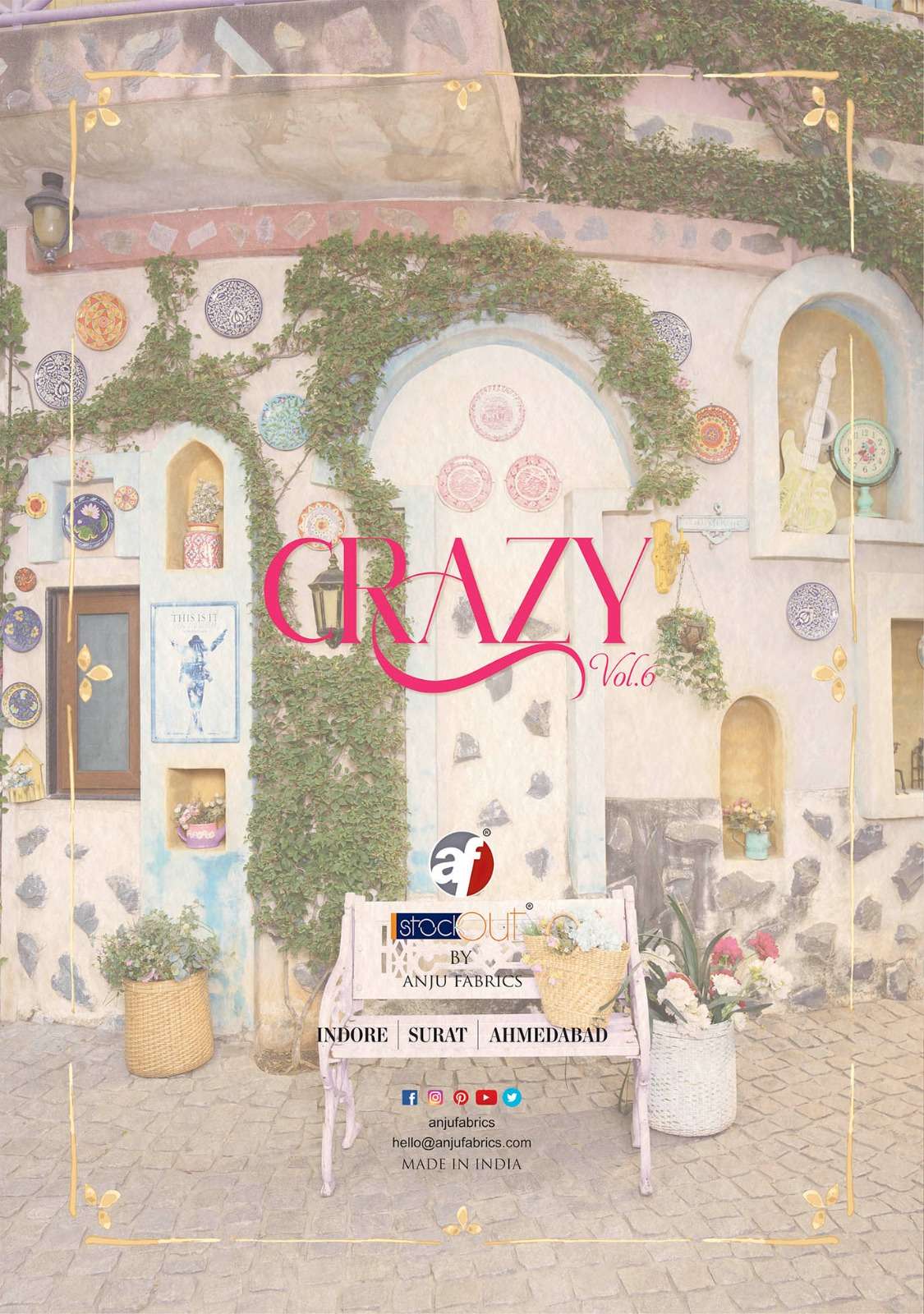 Anju Fabrics Crazy vol -6 Kurti Wholesale catalog