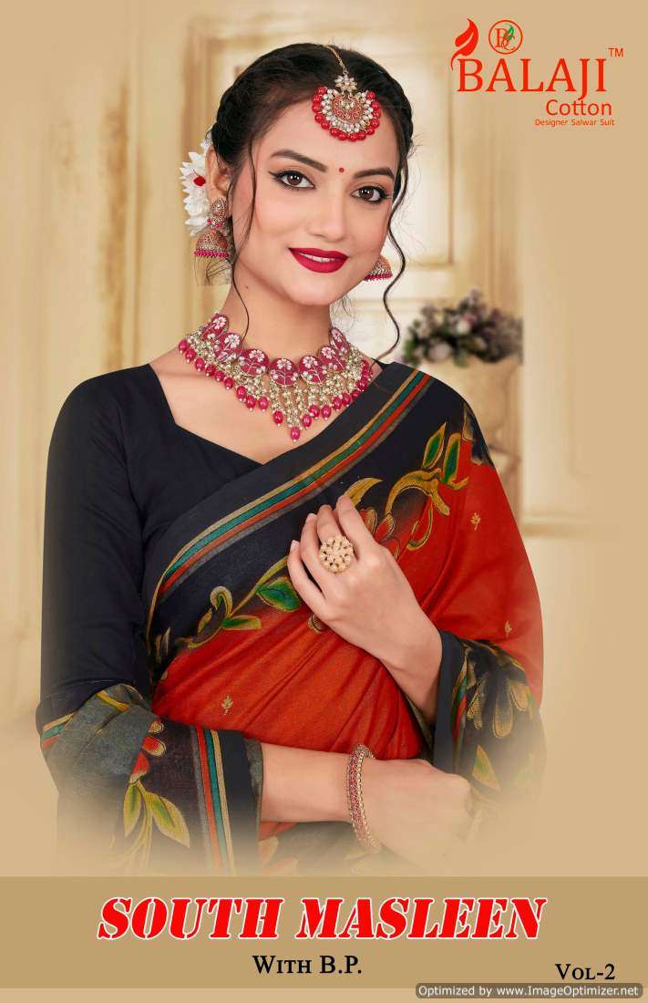 Balaji South Masleen Vol-2 – Cotton Sarees - Wholesale Catalog