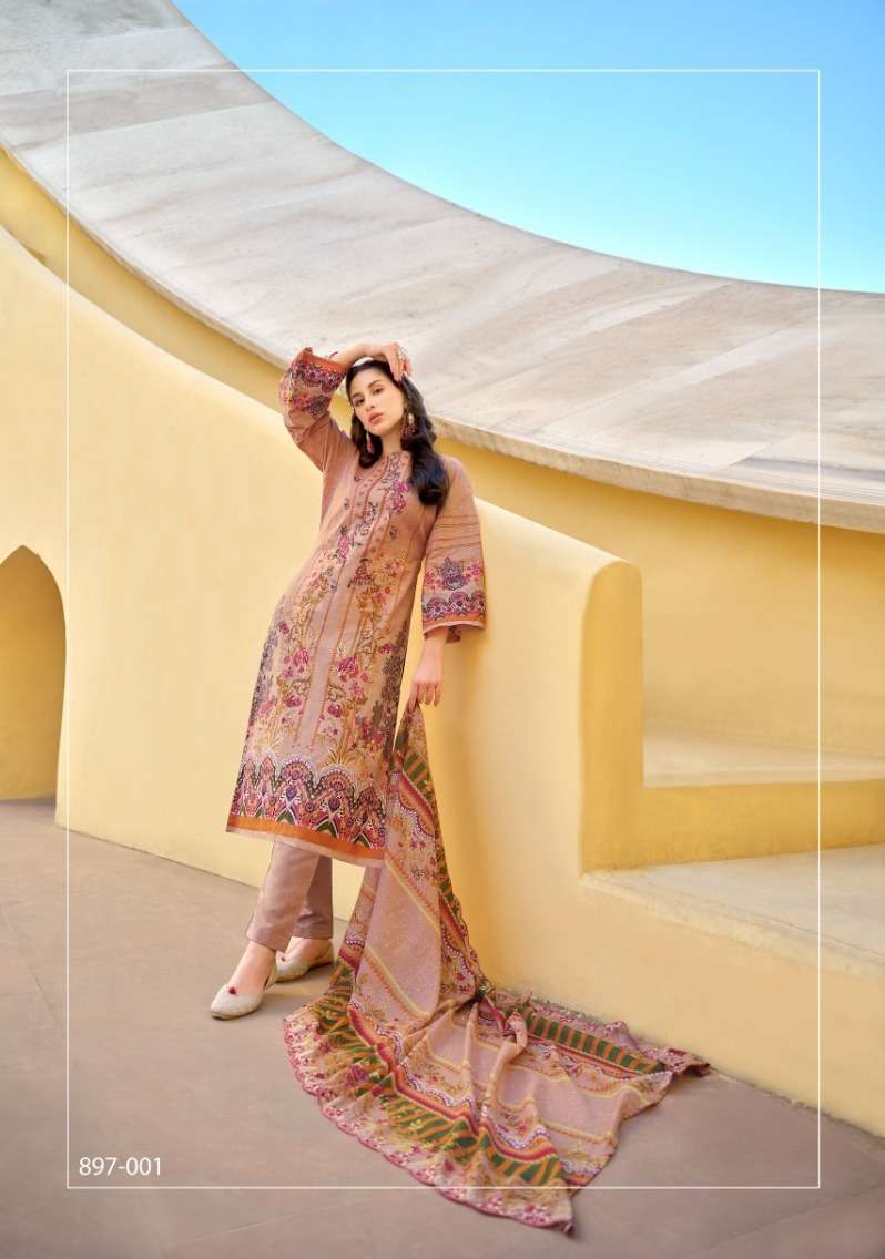 Belliza Guzarish Vol 5 Cotton Embroidered Dress Material Wholesale catalog