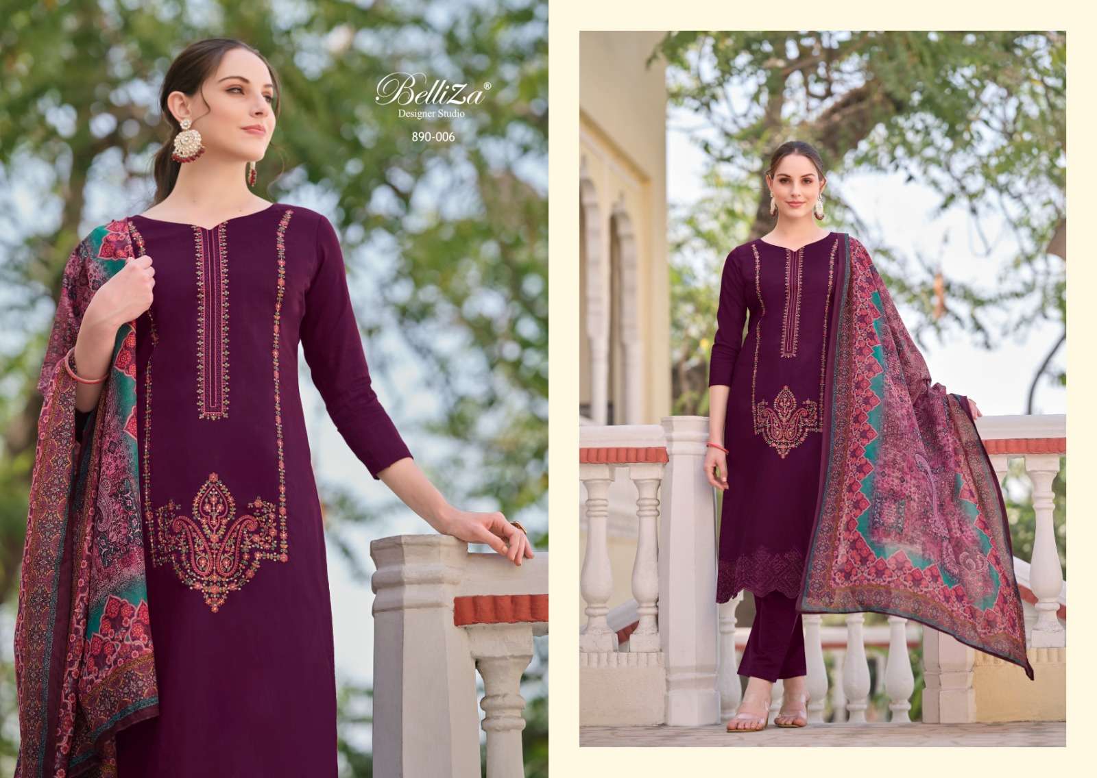 Belliza Jashn E Ishq Vol 3 Cotton Embroidred Dress Material Wholesale catalog