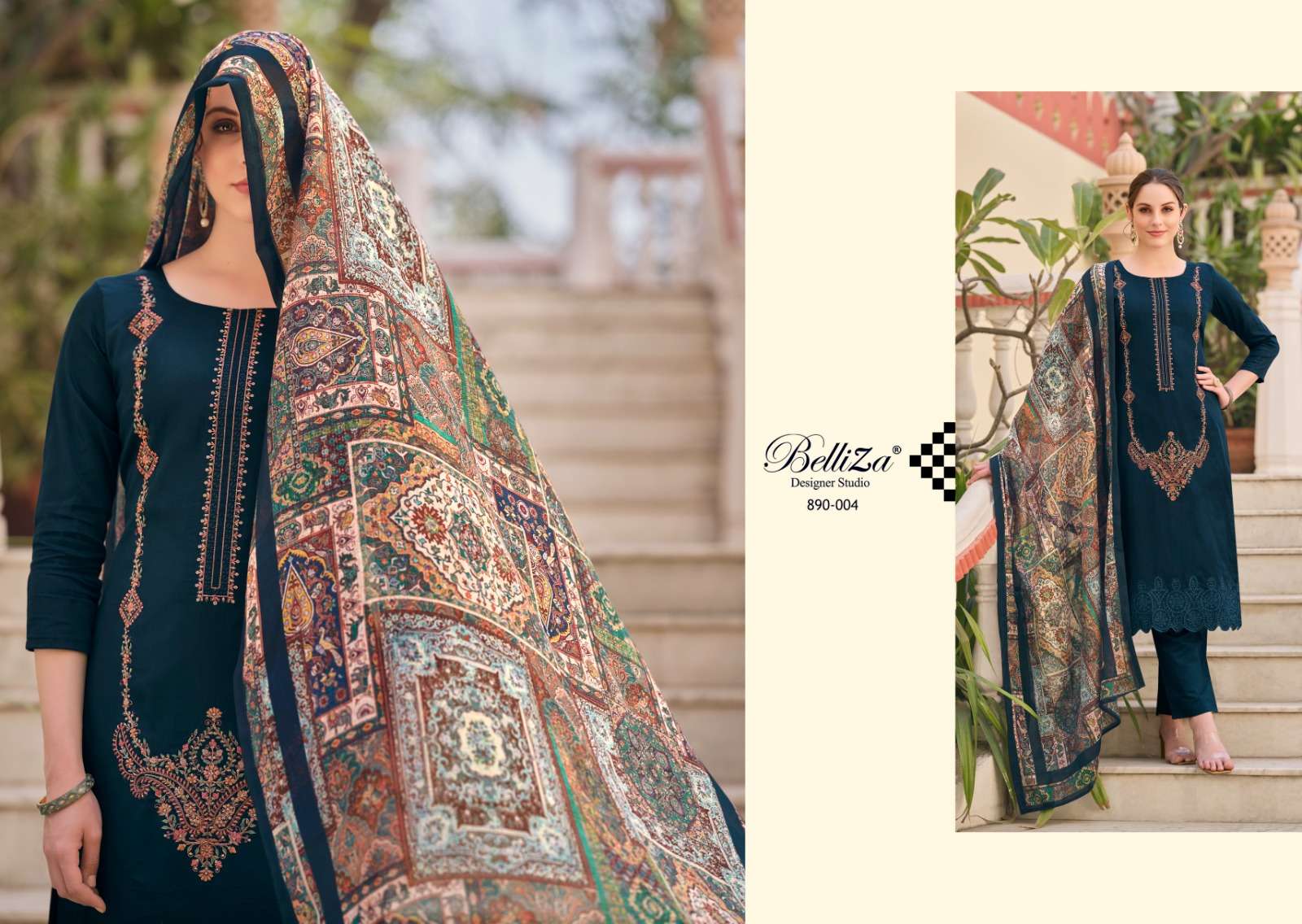 Belliza Jashn E Ishq Vol 3 Cotton Embroidred Dress Material Wholesale catalog