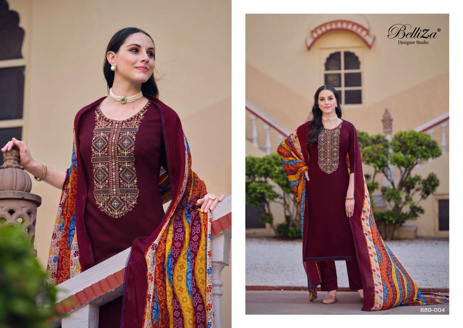 Belliza Lovina Vol 3 Rayon Embroidred Dress Material Wholesale catalog