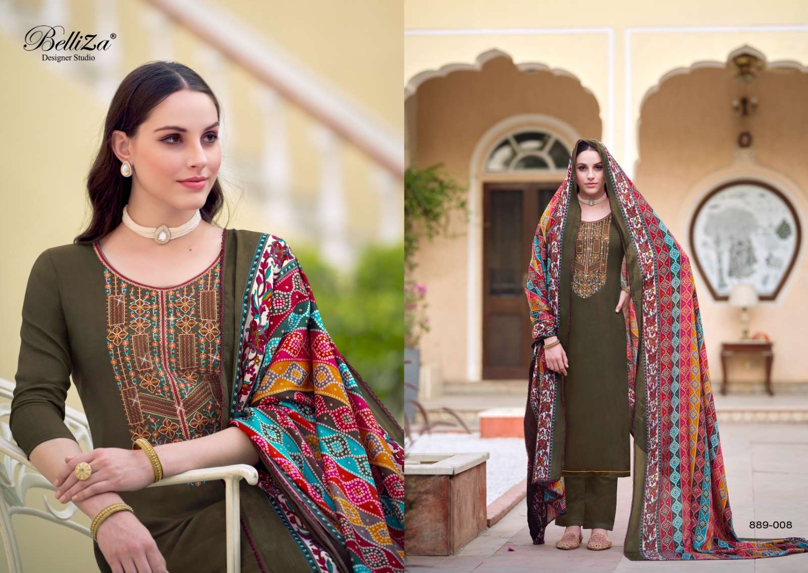 Belliza Lovina Vol 3 Rayon Embroidred Dress Material Wholesale catalog