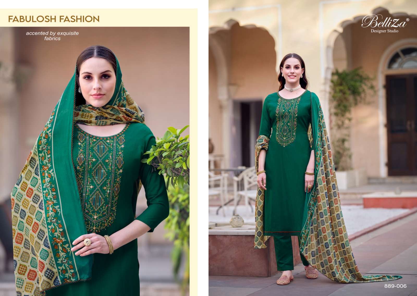 Belliza Lovina Vol 3 Rayon Embroidred Dress Material Wholesale catalog