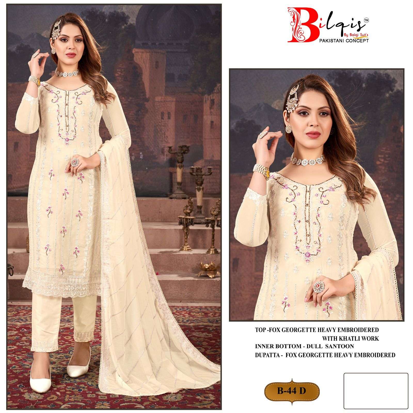 Bilqis B 44 A To D Georgette Salwar Kameez Wholesale catalog