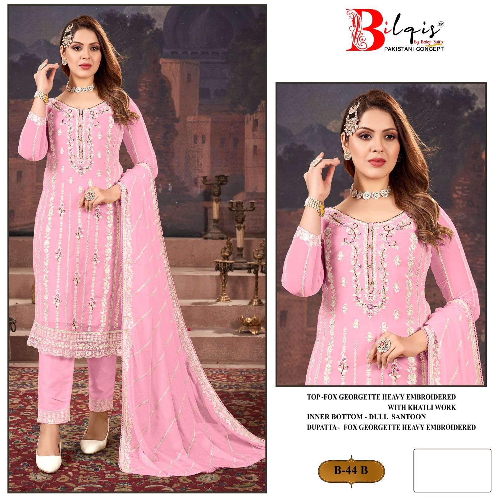 Bilqis B 44 A To D Georgette Salwar Kameez Wholesale catalog