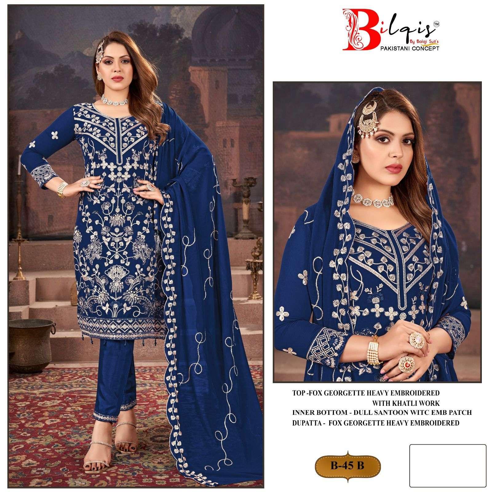 Bilqis B 45 A To D Georgette Salwar Kameez Wholesale catalog
