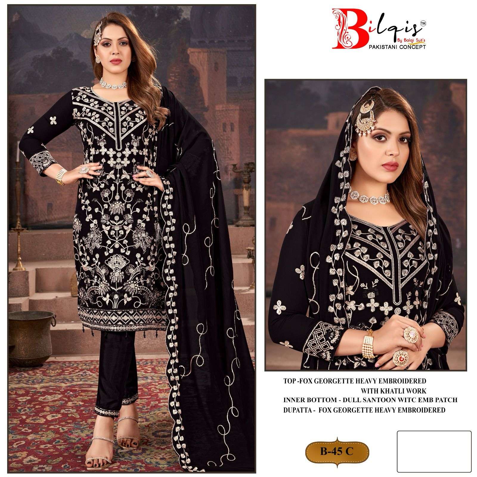 Bilqis B 45 A To D Georgette Salwar Kameez Wholesale catalog