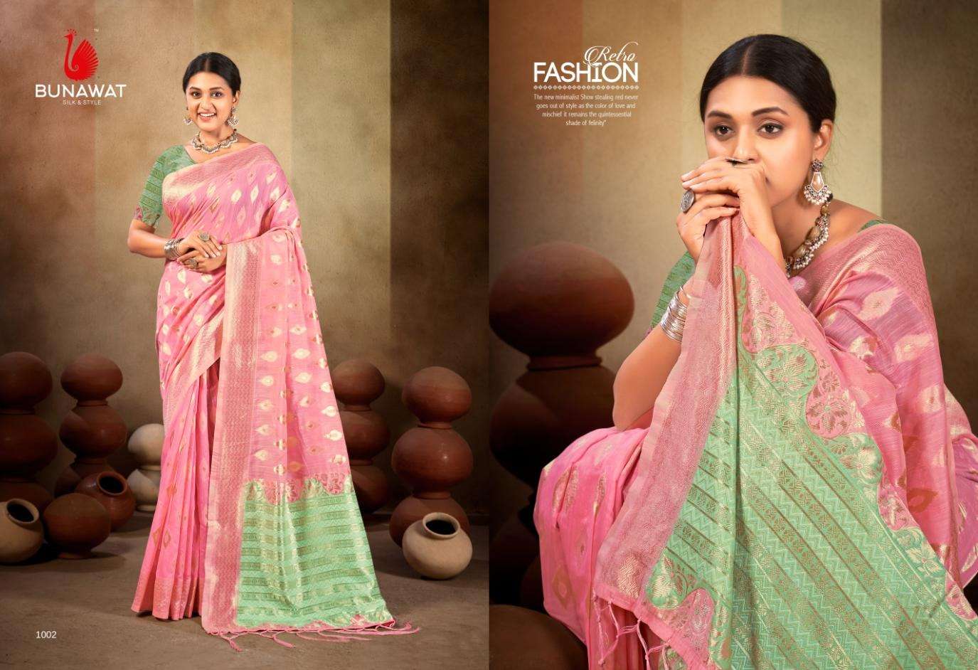 BUNAWAT PASMINA COTTON Saree Wholesale catalog
