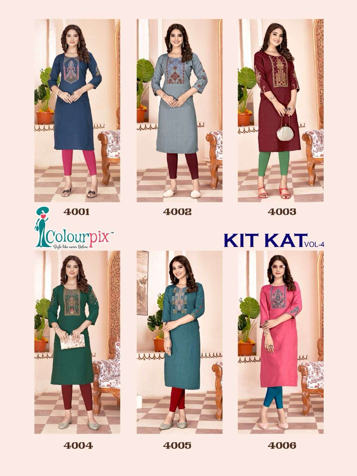 COLOURPIX  Kit kat  vol.4 Kurti Wholesale catalog