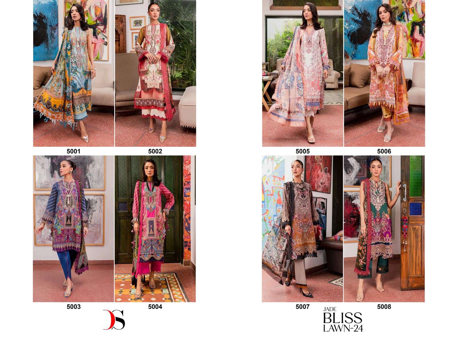 Deepsy Jade Bliss Lawn 24 Cotton Dupatta Pakistani Suits Wholesale catalog