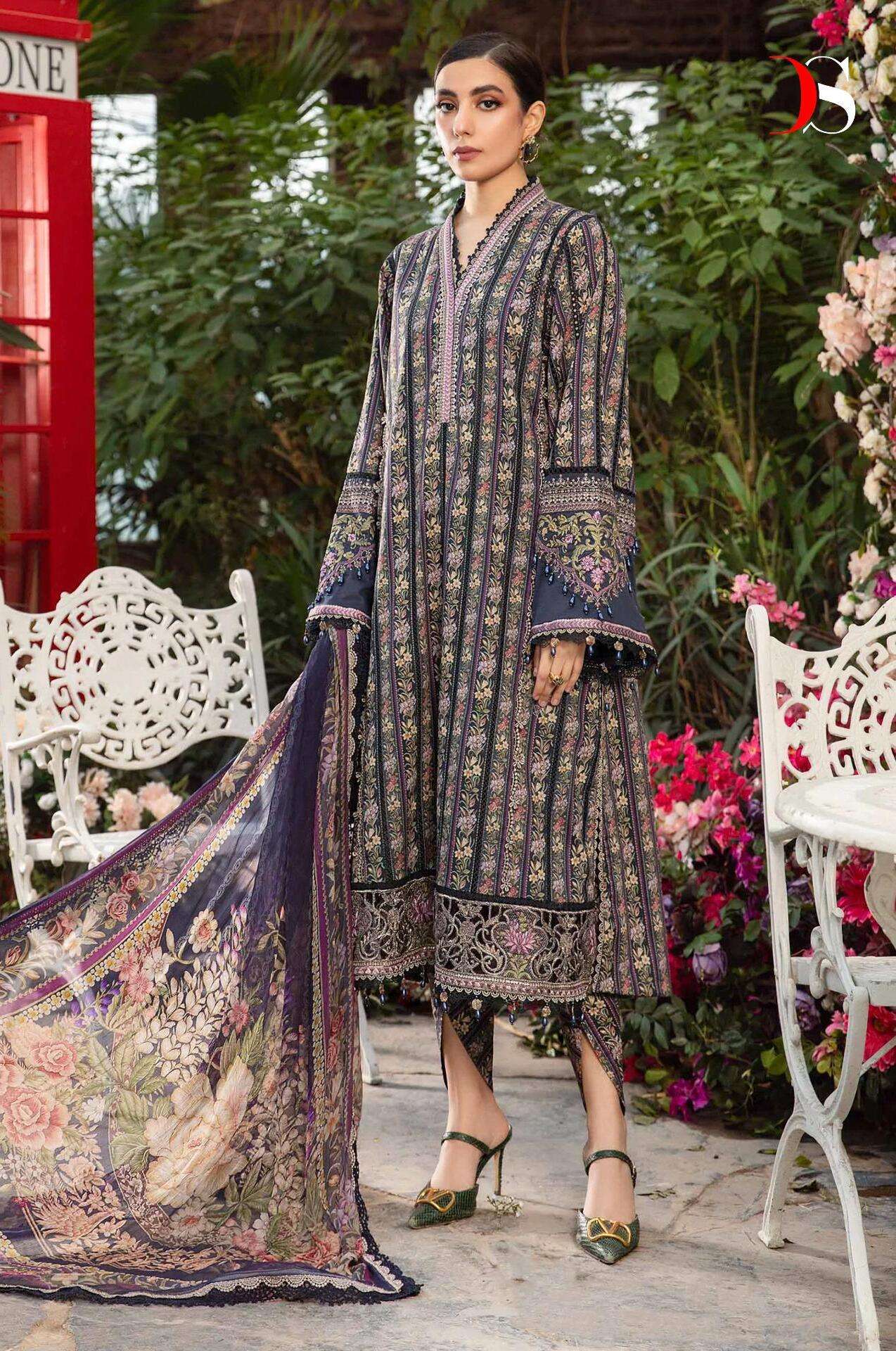 Deepsy Maria B MPrints 24 Chiffon Dupatta Salwar Kameez Wholesale catalog