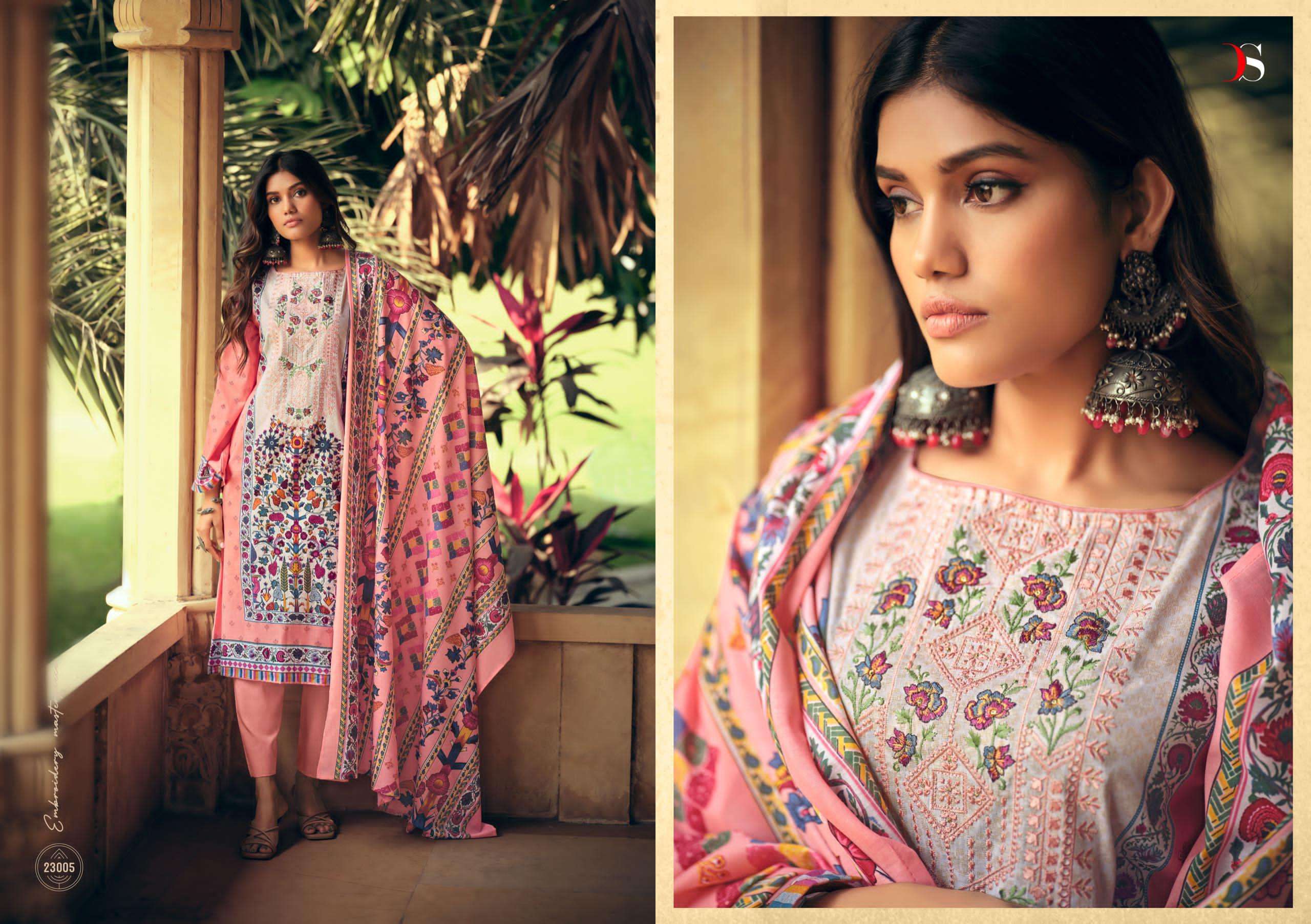 Deepsy Signature Embroidered Cotton Dupatta Salwar Suits Wholesale catalog