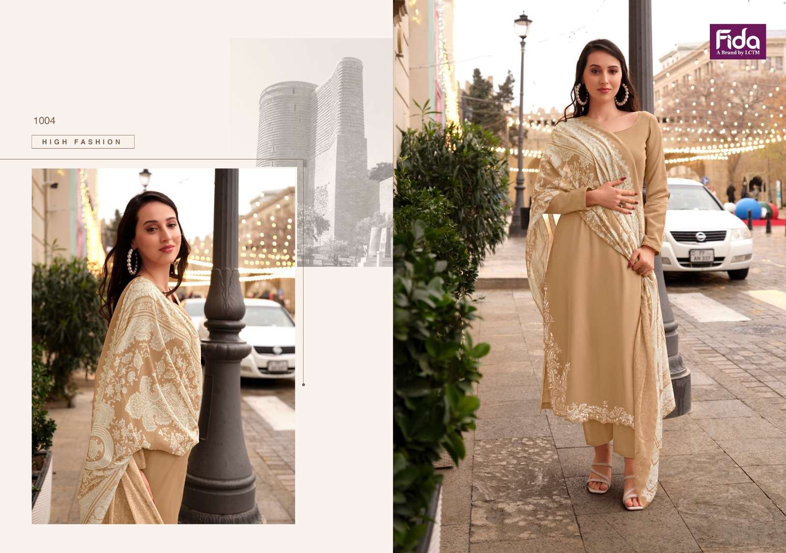 Fida Kudrat Premium Embroidery Dress Material Wholesale catalog