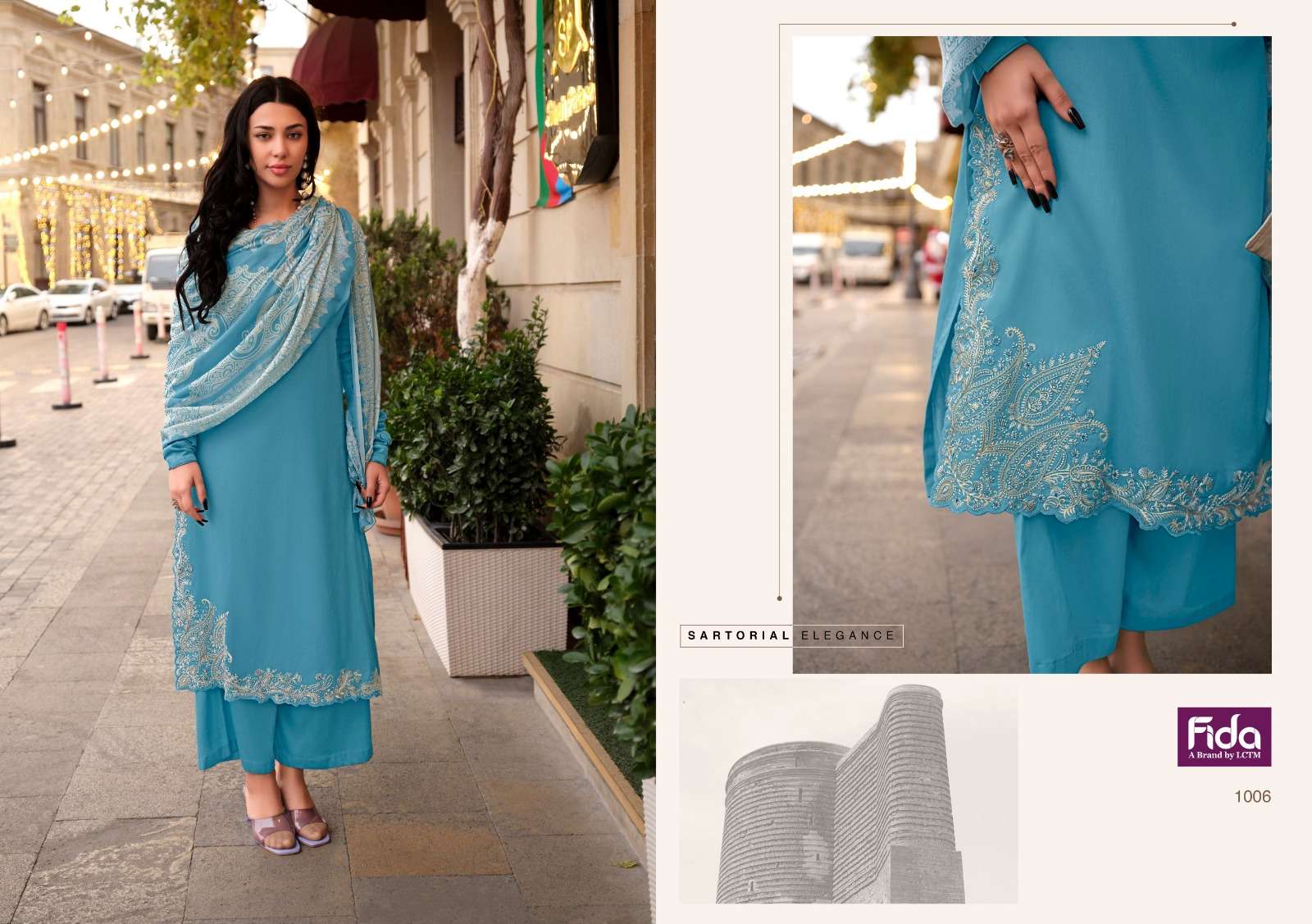 Fida Kudrat Premium Embroidery Dress Material Wholesale catalog