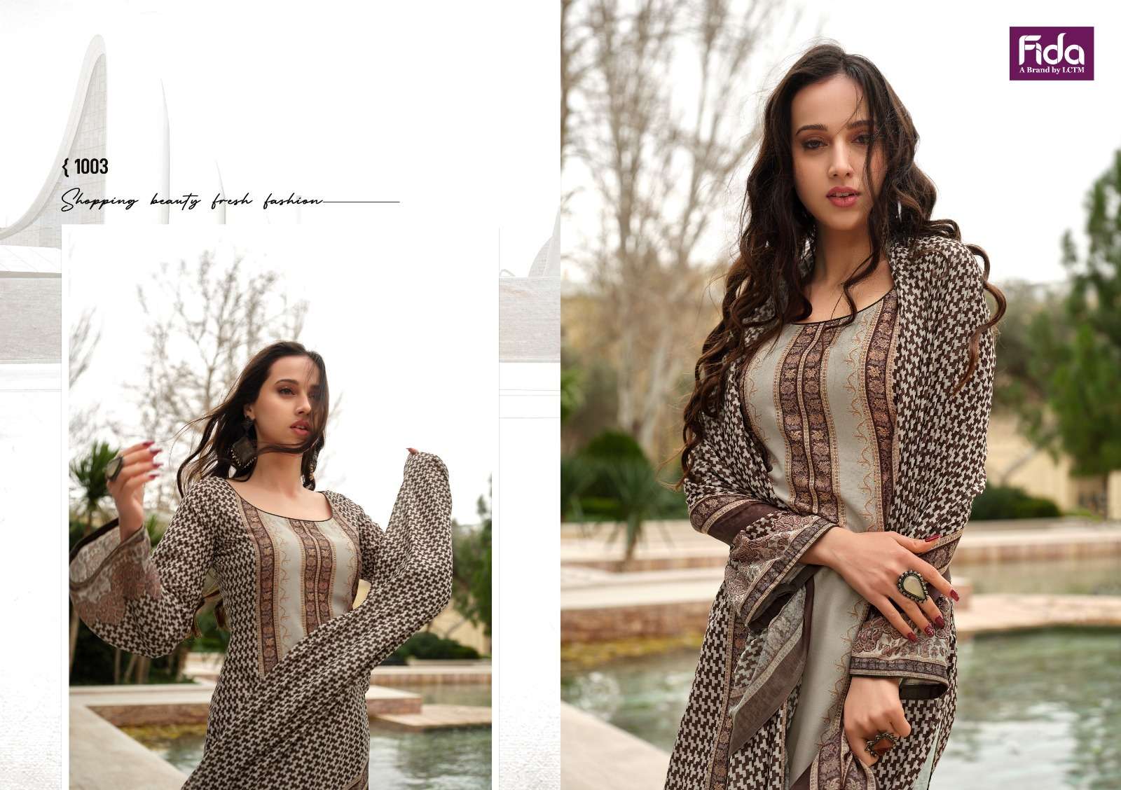 Fida Nazaare Digital Blended Cotton Dress Material Wholesale catalog