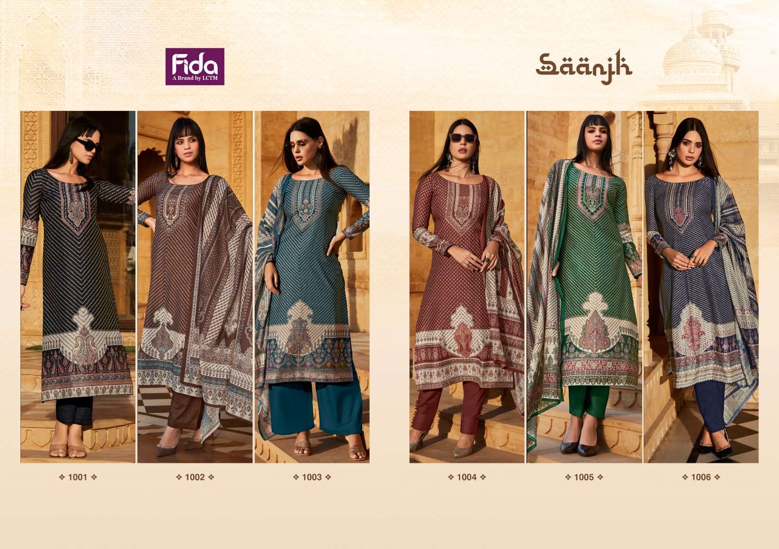 Fida Saanjh Cotton Digital Printed Dress Material Wholesale catalog