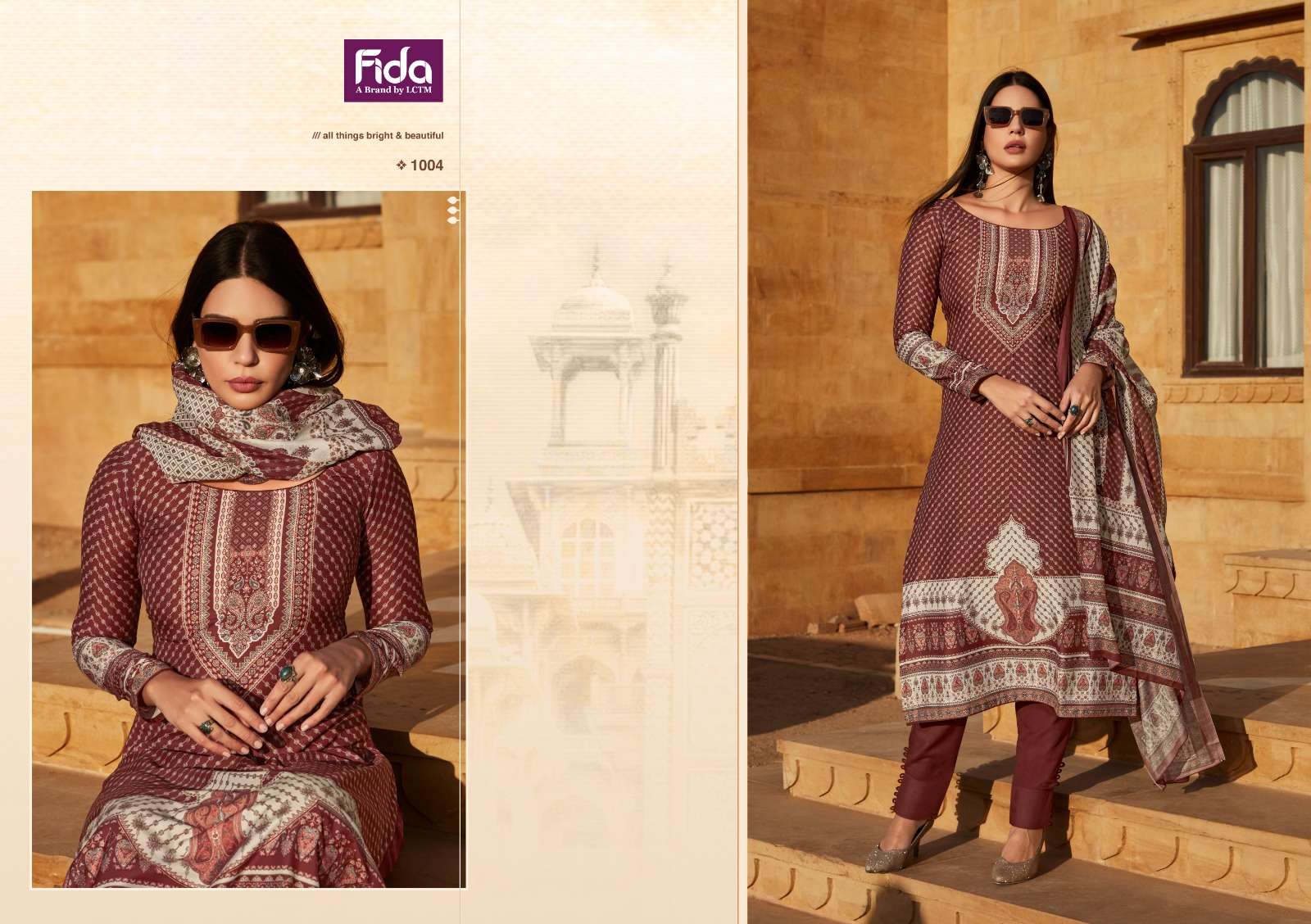 Fida Saanjh Cotton Digital Printed Dress Material Wholesale catalog
