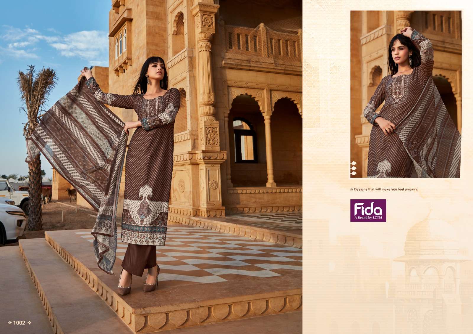 Fida Saanjh Cotton Digital Printed Dress Material Wholesale catalog