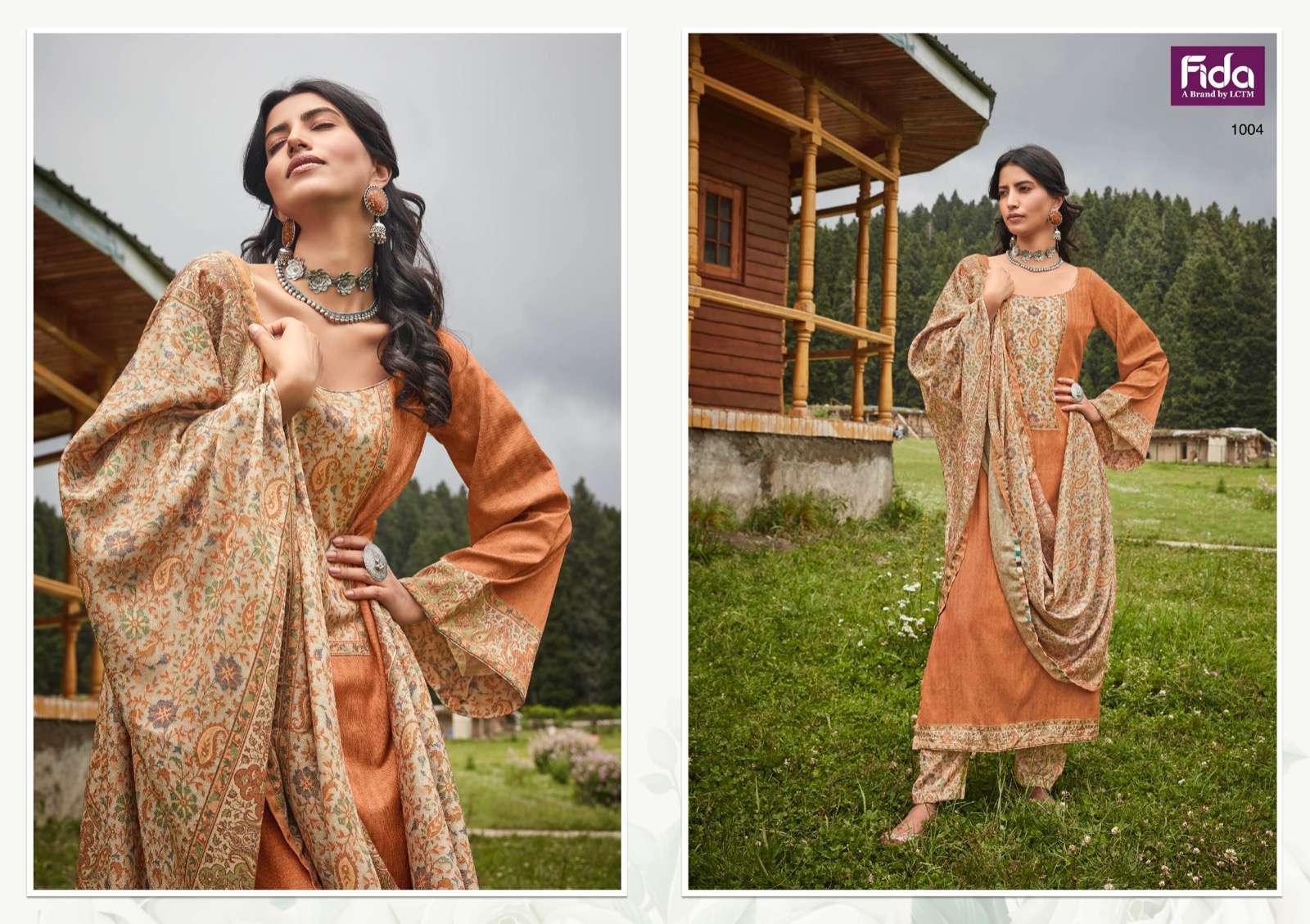 Fida Zehnaseeb Digital Cotton Slub Dress Material Wholesale catalog