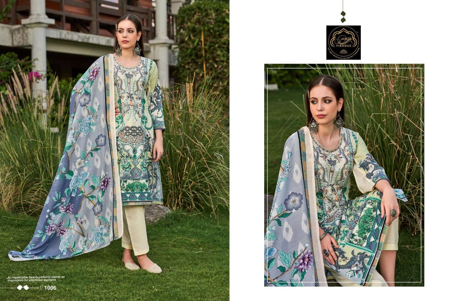 Firdous Naira Vol 1 Cotton Dupatta Printed Dress Material Wholesale catalog