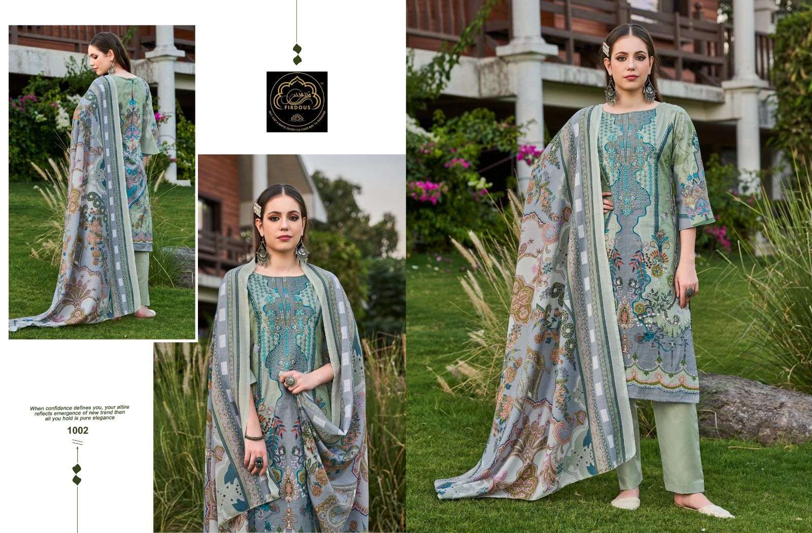 Firdous Naira Vol 1 Cotton Dupatta Printed Dress Material Wholesale catalog